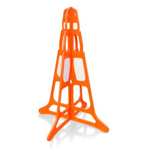 Cono 3D para señalización – Naranja Flúo con reflectivo